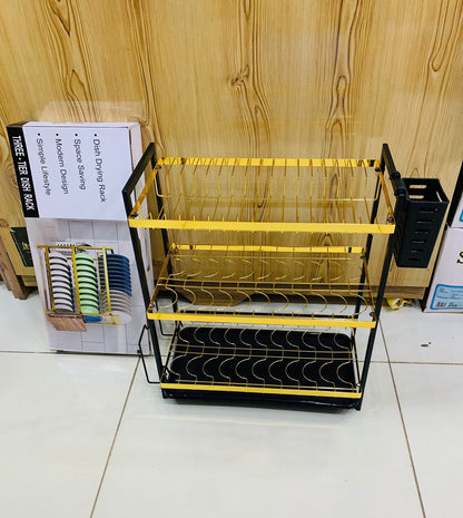 Door-Type Double-Layer Dish Rack (Flat Wire Style)