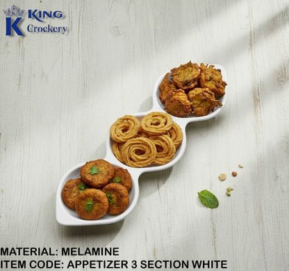 Malamine white Appetizer 3 portion