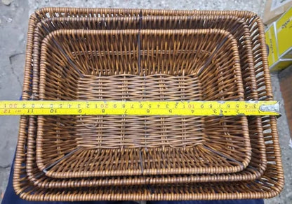 Rattan Basket - Hand-Woven Storage Basket Rattan Storage Tray Wicker Baskets Bread Fruit Food