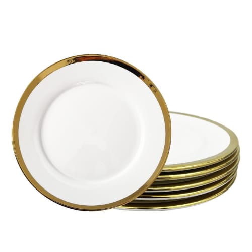 Metallic Rim Plates 6pcs Bonchina gold rim plates heavy – Hakimi Steel