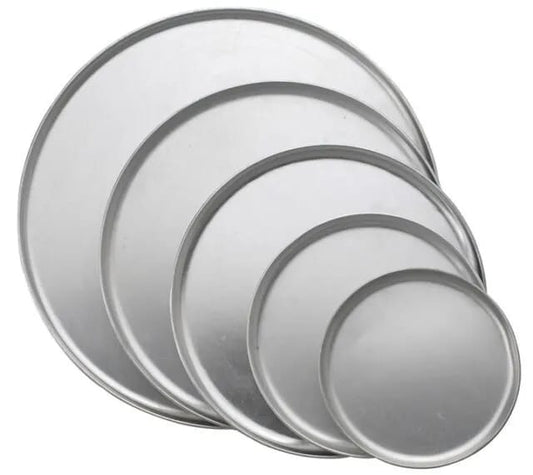 Silver Steel Pizza Pan 5Pcs Set 5 Different Sizes  Mini Small, Large , Extra Large & XXL Size