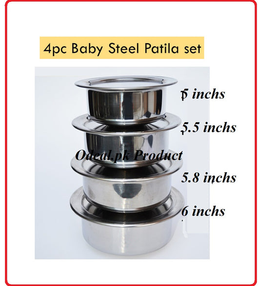 4pcs Stainless Steel Baby set water milk boiling