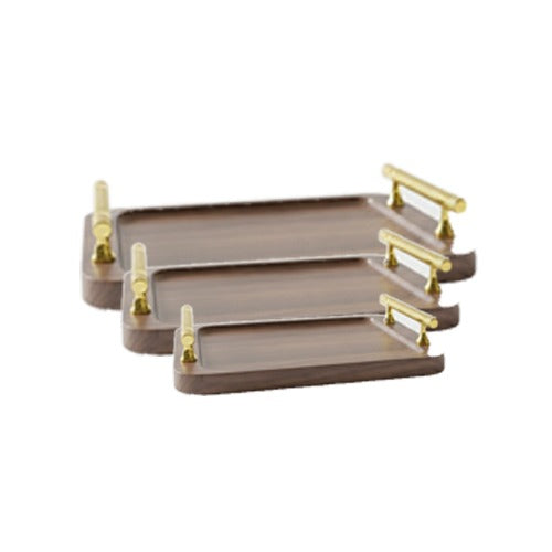 Luxury wooden 3pcs tray set