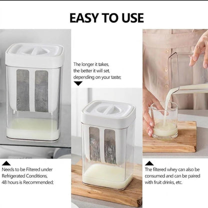 1100ml multi-purpose container acts as a Greek yogurt maker, hung curd strainer