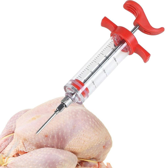 Meat Injector Syringe Portable Turkey Injector kit for Turkey Smoked BBQ Grill Easy to Use and Clean Kitchen Cooking