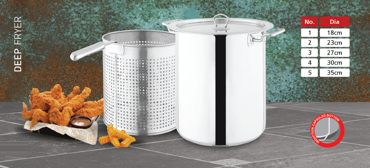 Alpha stainless steel deep fryer double bottom heavy
