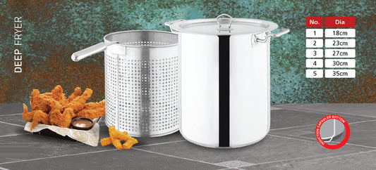Alpha stainless steel deep fryer double bottom heavy