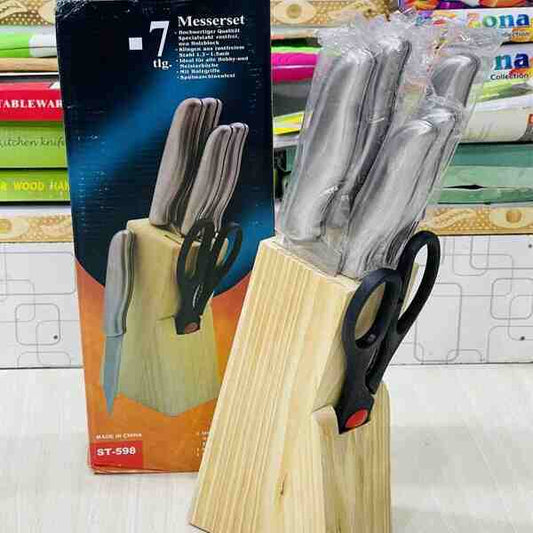 st7 pcs knife set with stand and box packing
