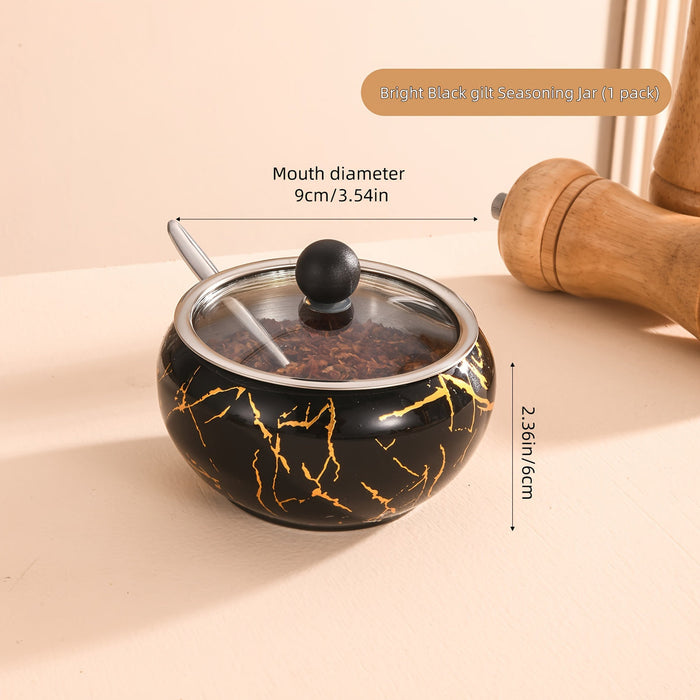 50ml baby sugar pot Stainless steel with glass lid and spoon