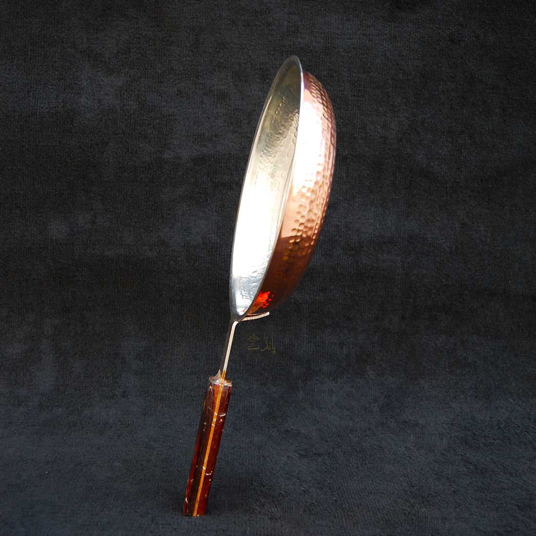 Copper Fry Pan | 9 Inch dia size | With Qali | For Cooking | Large Size | Hammered Design