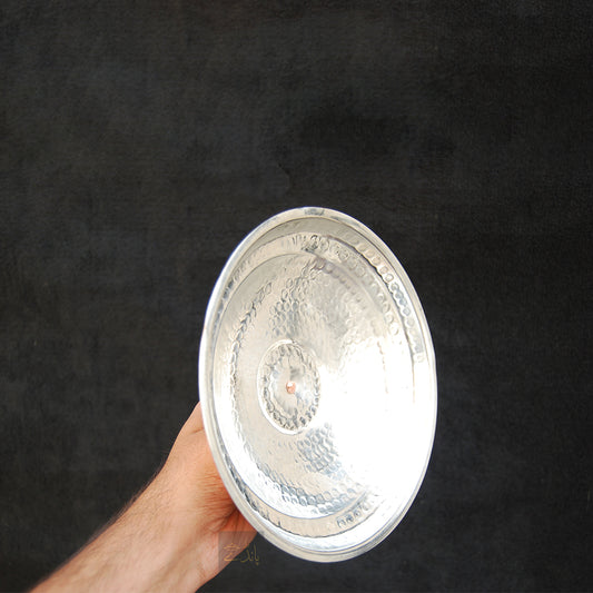 Copper Sauce Pan with Lid | 8 Inch dia size | With Qali | For Cooking | Large Size | Hammered Design