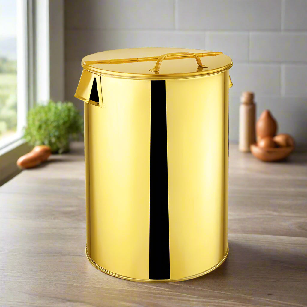 Golden stainless steel ata Dabba luxury flour stock pot