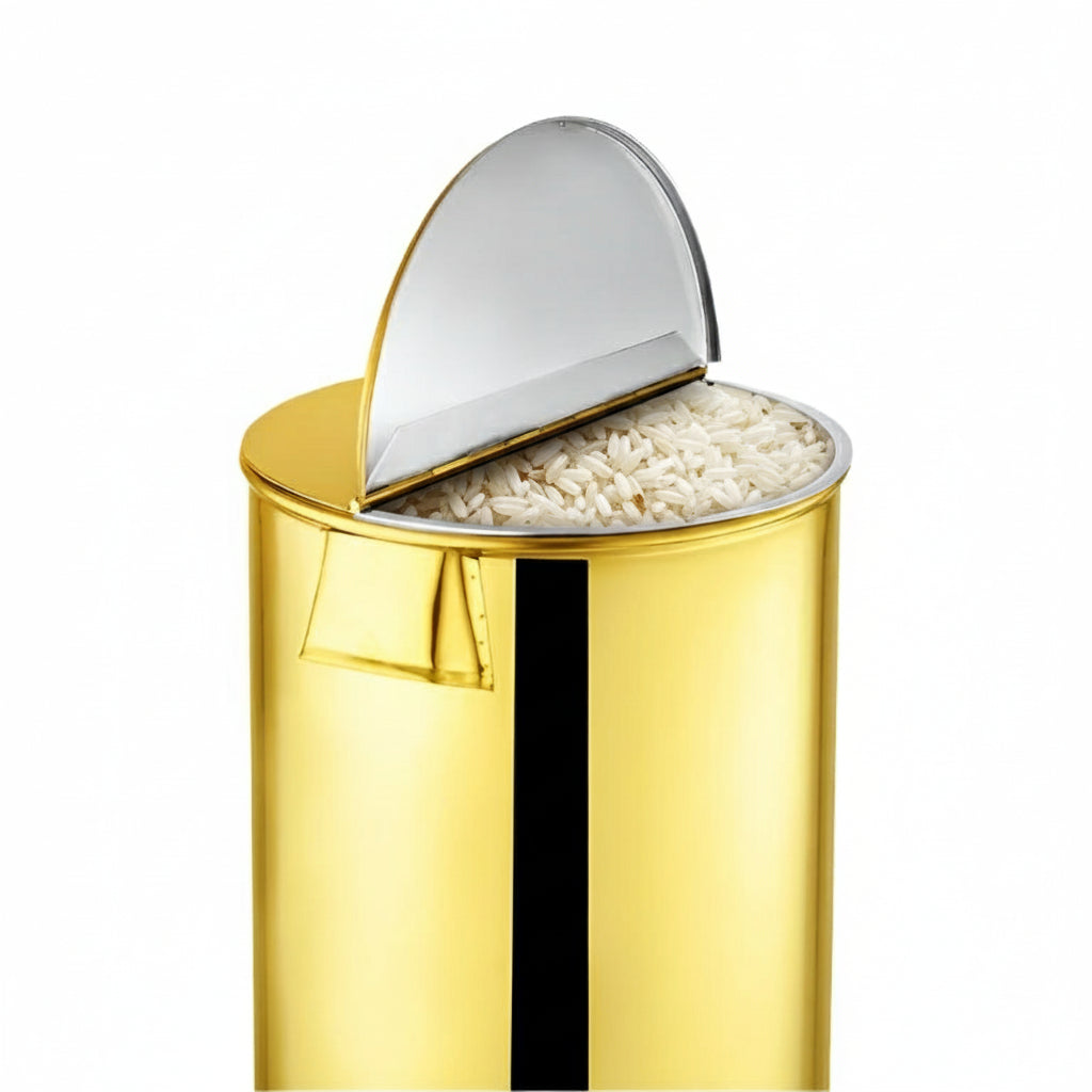 Golden stainless steel ata Dabba luxury flour stock pot