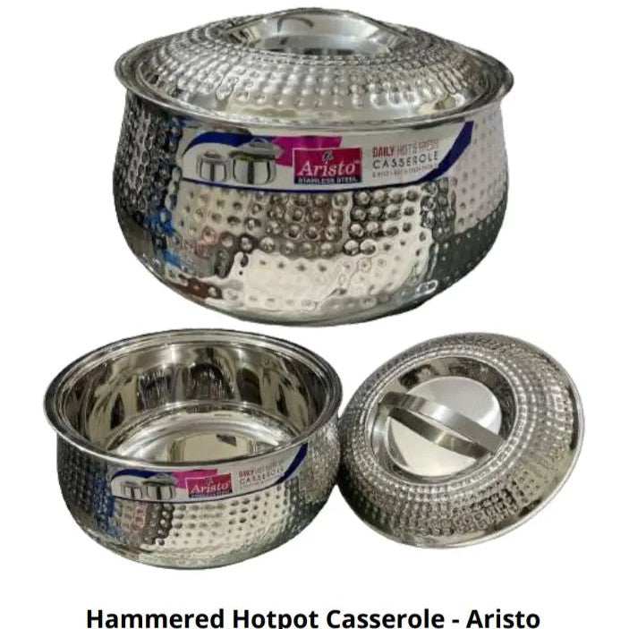 Hammered Stainless Steel Hotpot Casserole | Indian Imported Roti & Food Warmer | Price in Pakistan