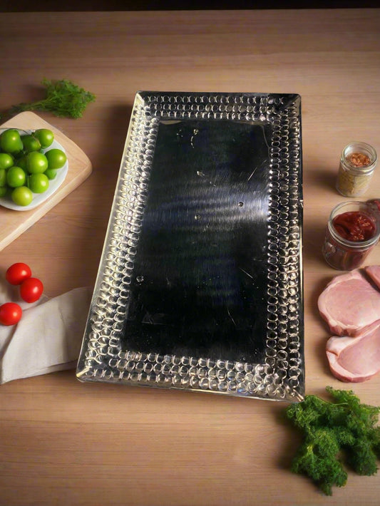Hshome.pk Hammered design bbq platter tray serving 
