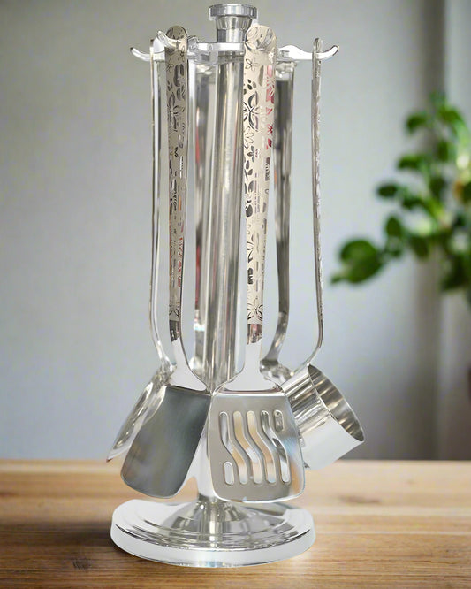 stainless steel kitchen cooking spoon beautiful flower design fancy for gifts 