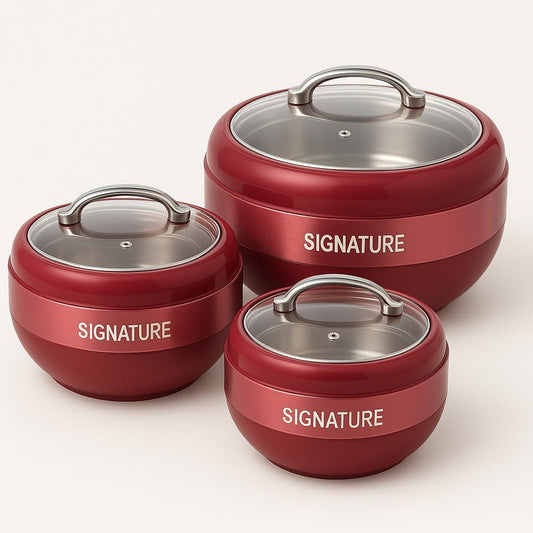 Hotpot set with glass lid 3 colors