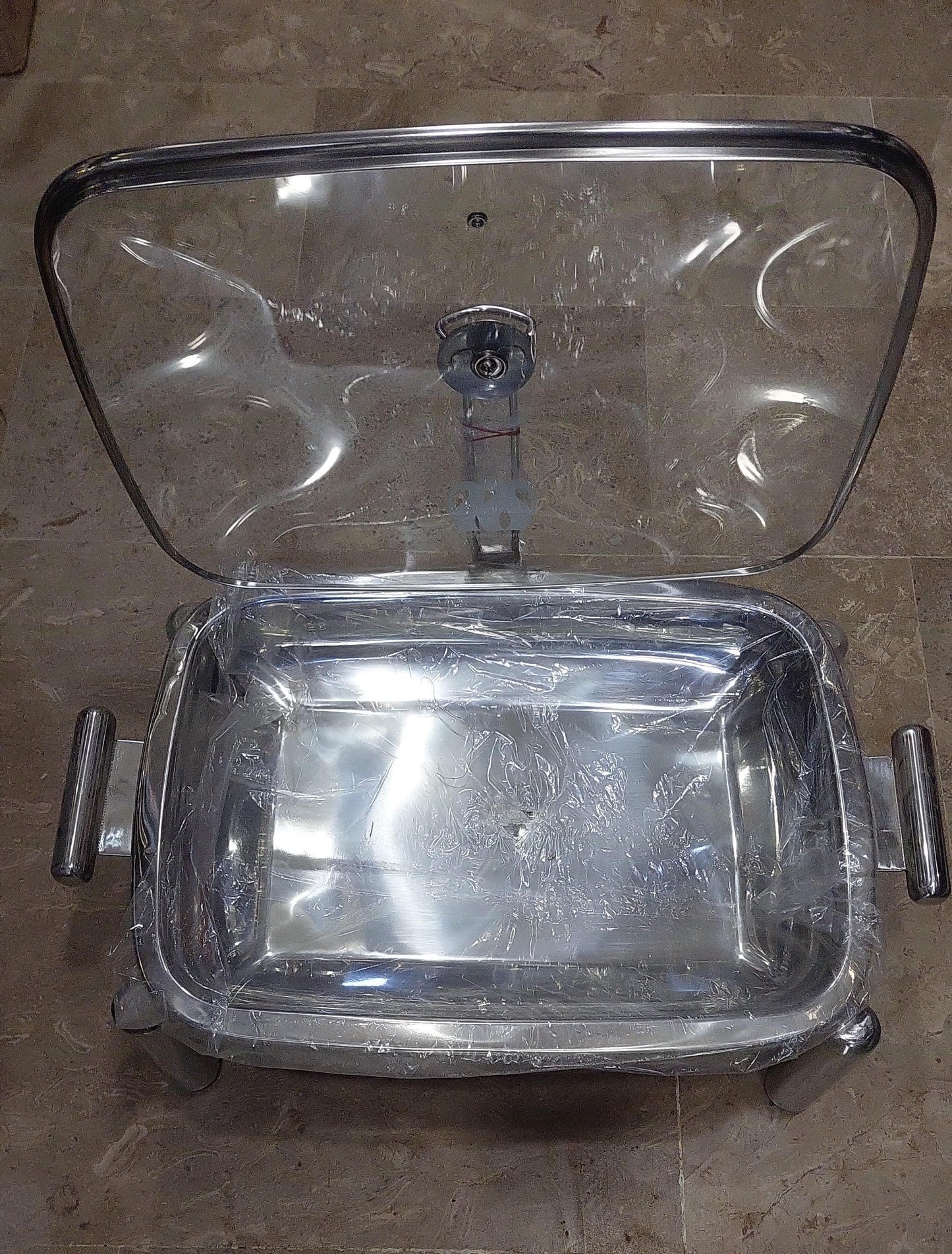 buffet chafing dish with burner and glass lid pipe stand heavy
