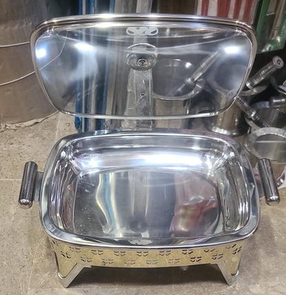 Stainless steel heavy chafing dish golden buffet dish with burner