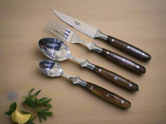 steel cutlery wooden handle fulll heavy