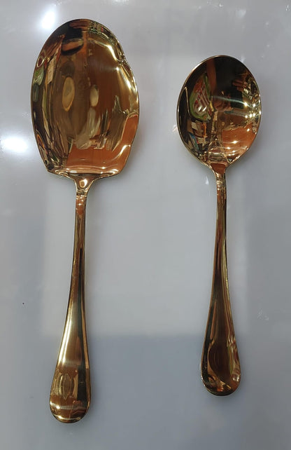 Golden stainless steel serving spoon panja