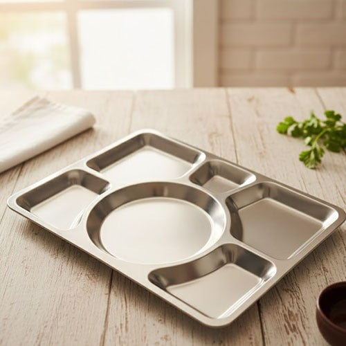 Pure Stainless steel Thali partition divided dish tray