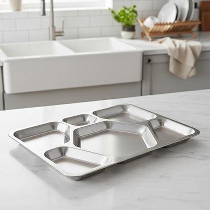 Pure Stainless steel Thali partition divided dish tray