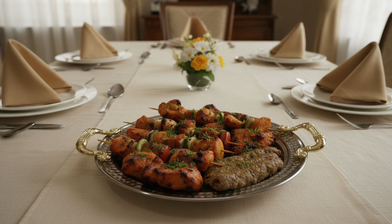 Bbq platter tray dish serving stainless steel hshome.pk