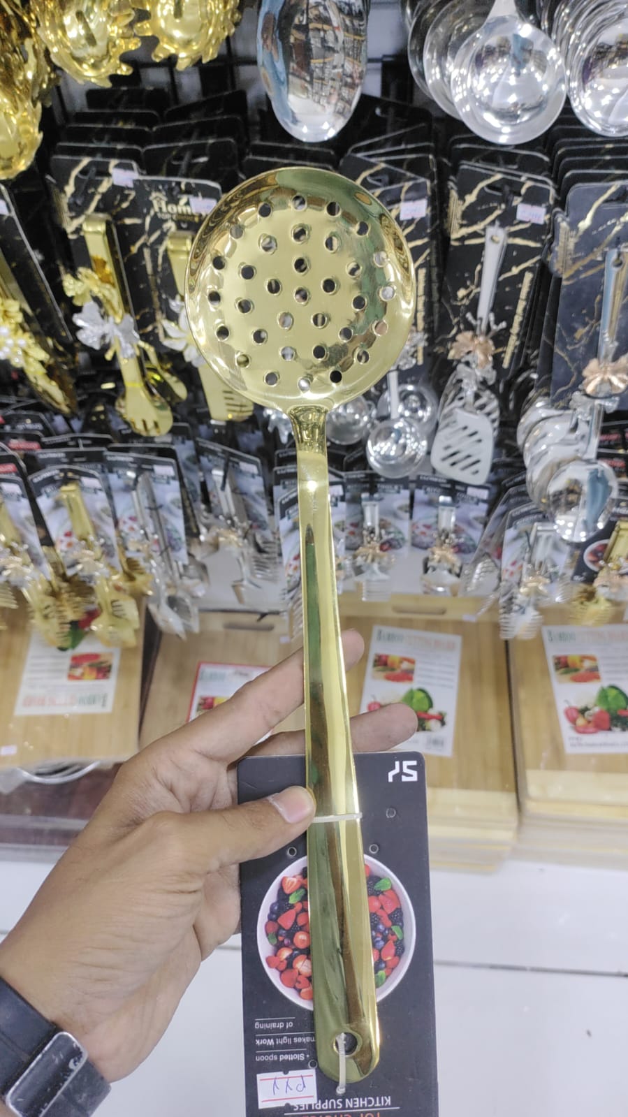 گولڈن سٹینلیس سٹیل سرونگ سپون پنجہ