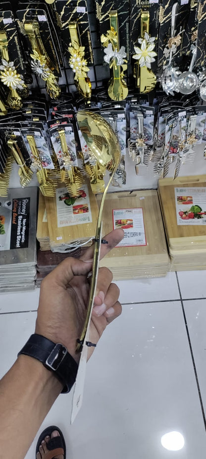 گولڈن سٹینلیس سٹیل سرونگ سپون پنجہ