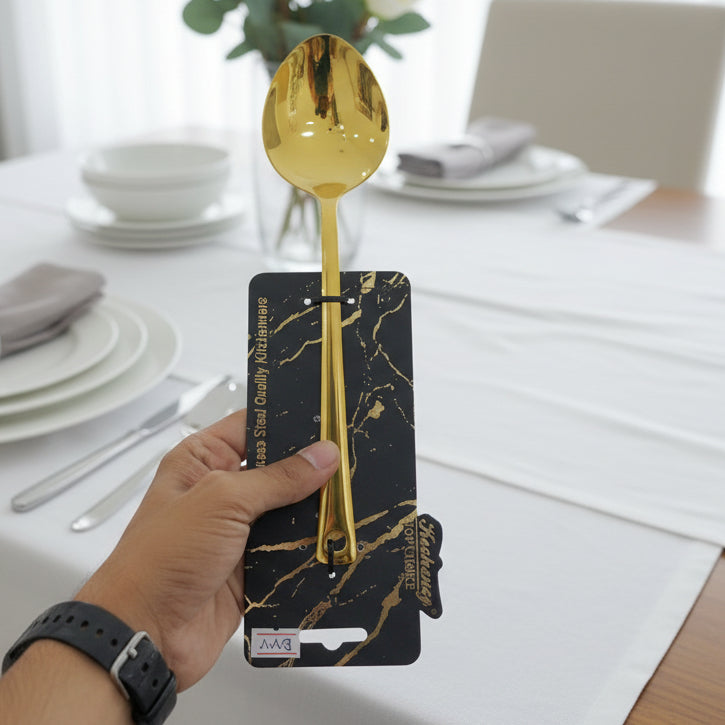 گولڈن سٹینلیس سٹیل سرونگ سپون پنجہ