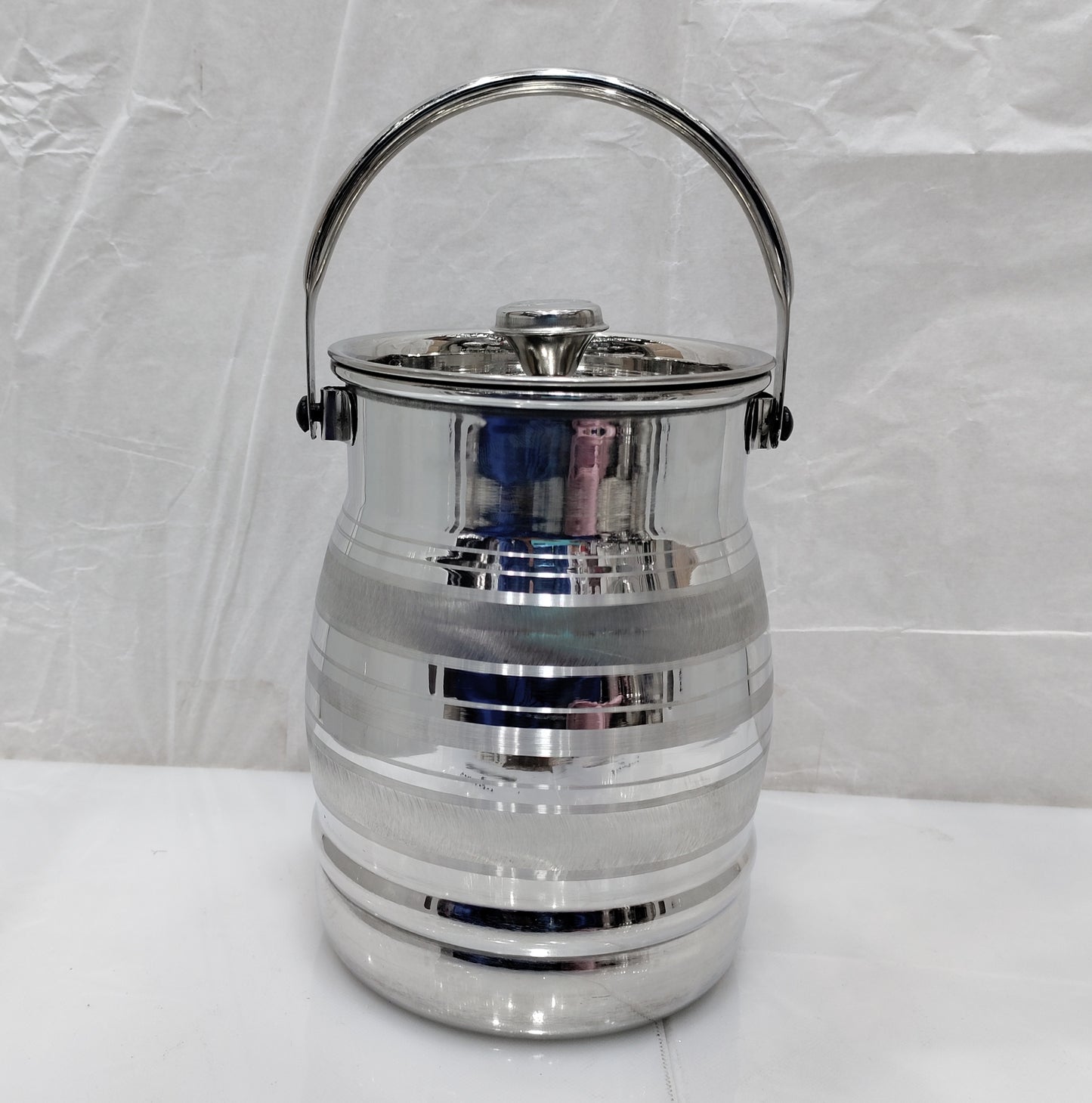 سلور ٹچ Milkcan سٹیل کنٹینر 5 سائز