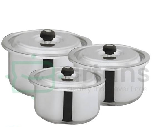 3 pcs Baby Set Alpha Stainless Steel Double Bottom