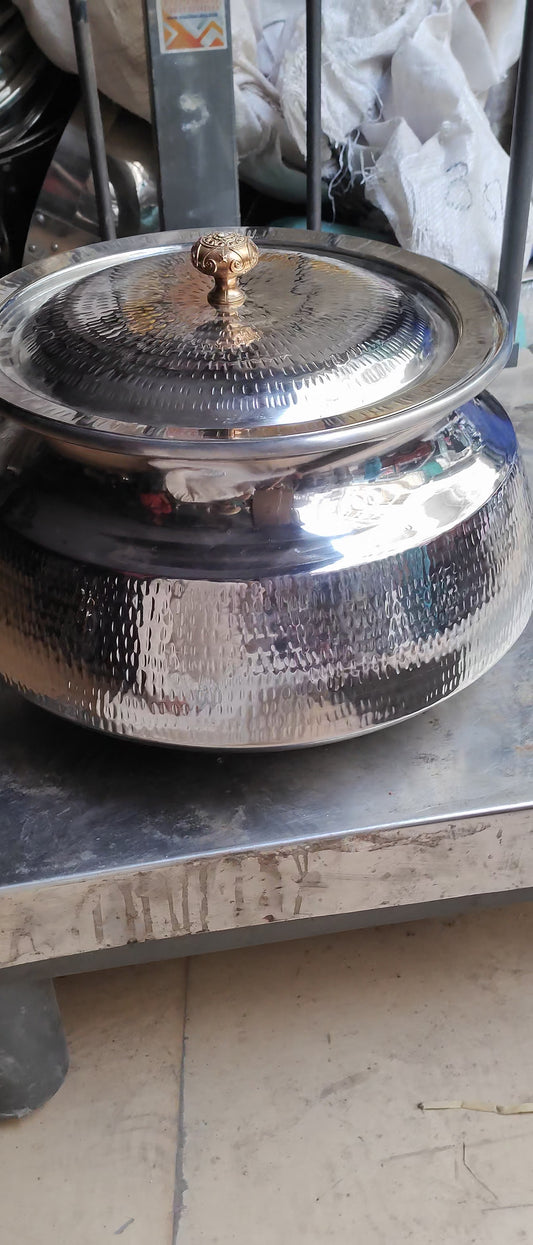 3kg capacity Stainless Steel Hammered Serving Daig Handi