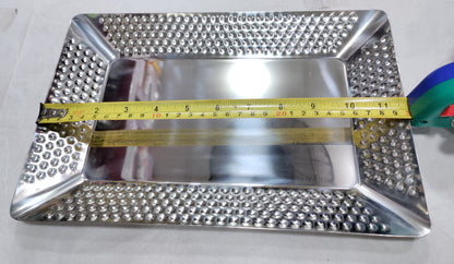 Rectangle Stainless Steel hammered bbq serving platter heavy new
