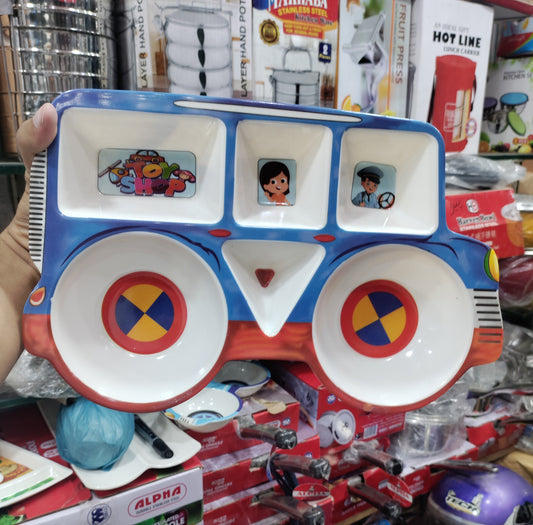Kids CAR Shape 5 Portion Tray melamine plate