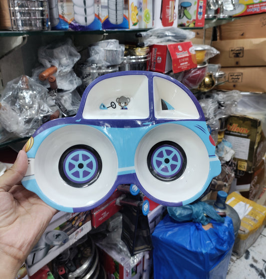 Kids CAR Shape 4 Portion Tray melamine plate