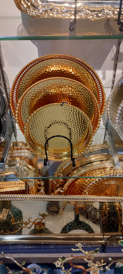 Luxury Golden and Silver Tray Set Thali Serving luxury rich