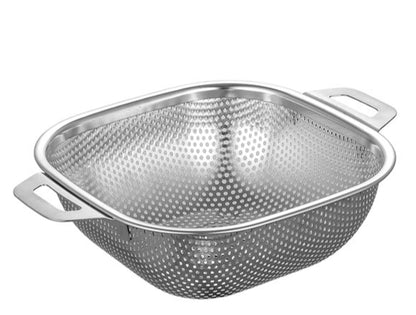 Multipurpose Stainless Steel Colander Rice Washing Baskets Strainer Drainer with Handle