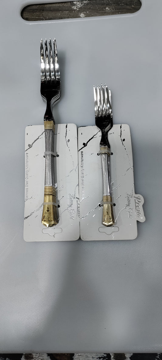 Full Heavy Stainless Steel Cutlery Unique Luxury Design silver golden with flower