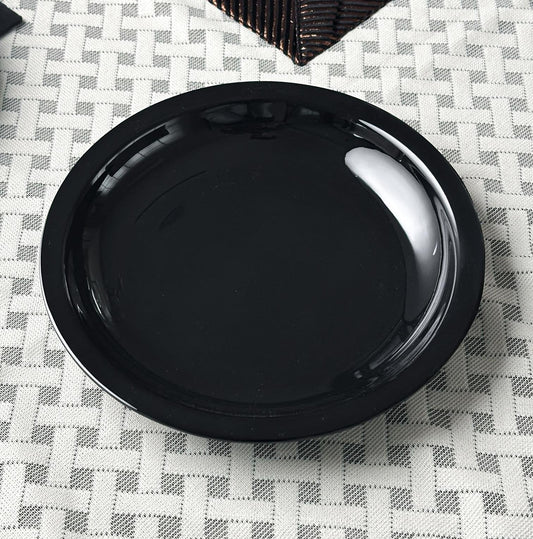 Melamine black color plates set double glaced unbreakable