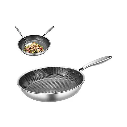 Original honeycomb stainless steel laser coated frypan