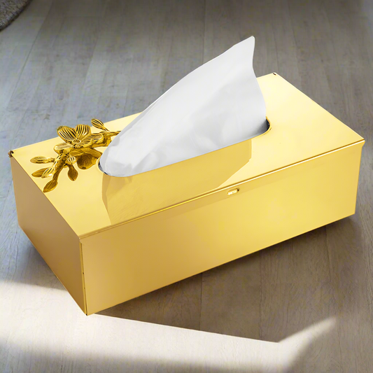 Golden fancy tissue box beautiful design