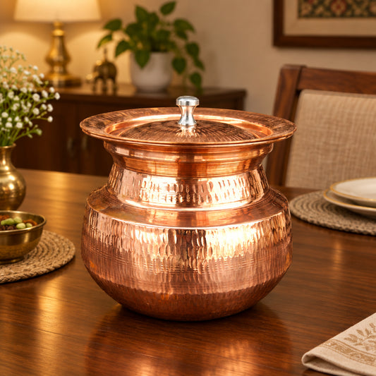 Pure copper serving daig hshome.pk deg 500g capacity with lid