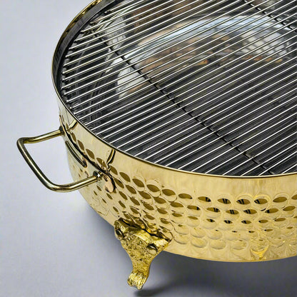 Stainless steel golden grill round beautiful