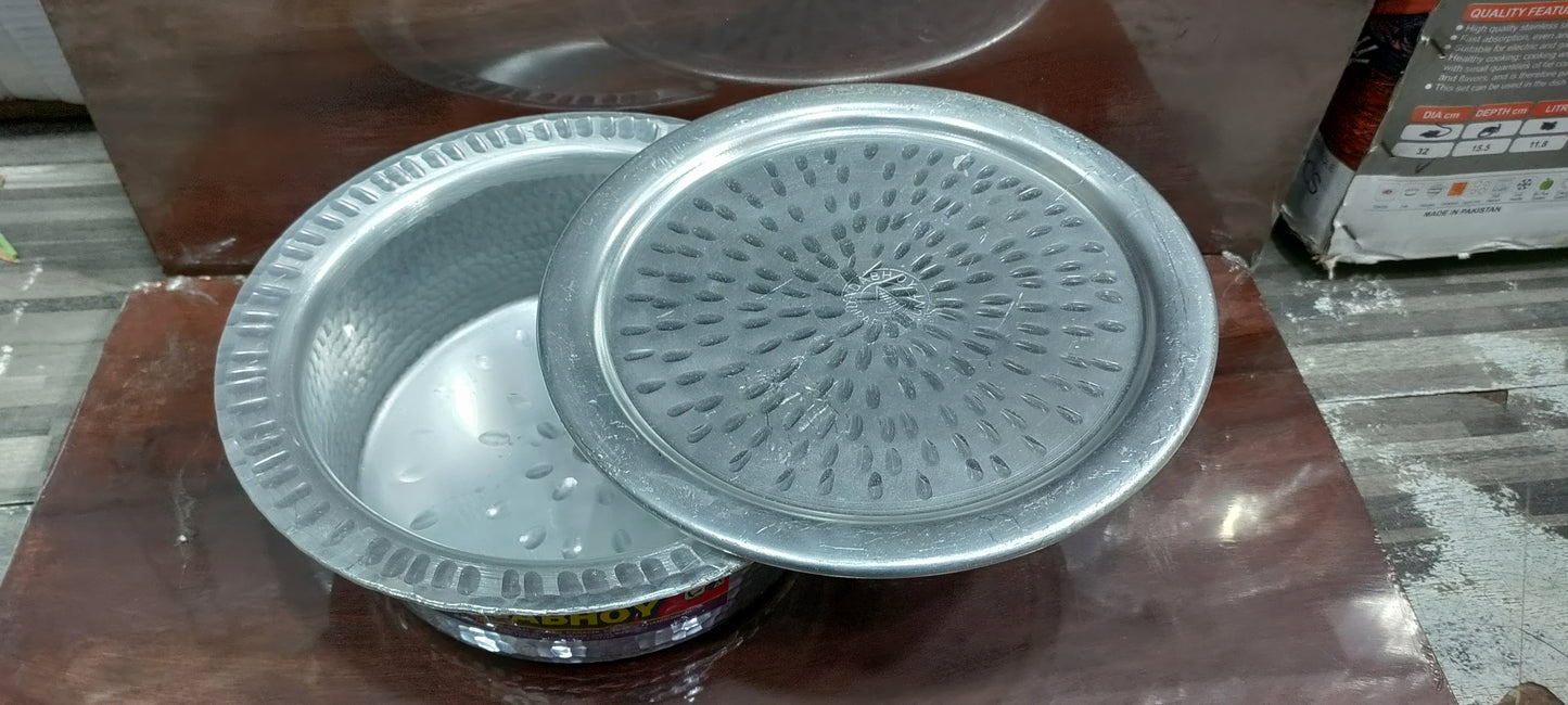 Anodized mathar lagan flat bottom for biryani gravey kofta
