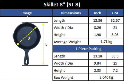 Cast iron frying pan slillet