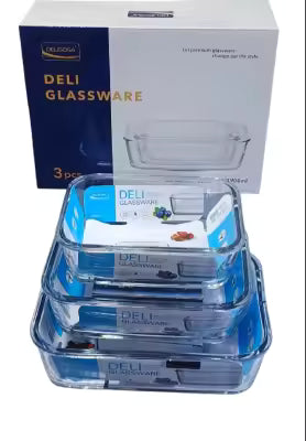Deli Serving Casserole without lid 3 pcs small size (820 ml) medium size (1160 ml) large size (19 ml)