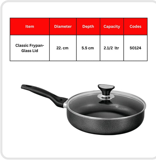 Sonex nonstick Frying pan With glass Lid Best for Gifts