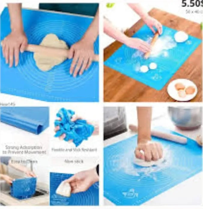Silicon Mat | Silicon Baking Mat Sheet - Mat For Kitchen | Silicon Roti Mat | Non Slip Dough Mat | Baking Mat With Measurements | Kitchen Baking Accessories Dough Rolling Pad | Baking Tools Anti-Slip Baking Pad Roti Maker Mat me